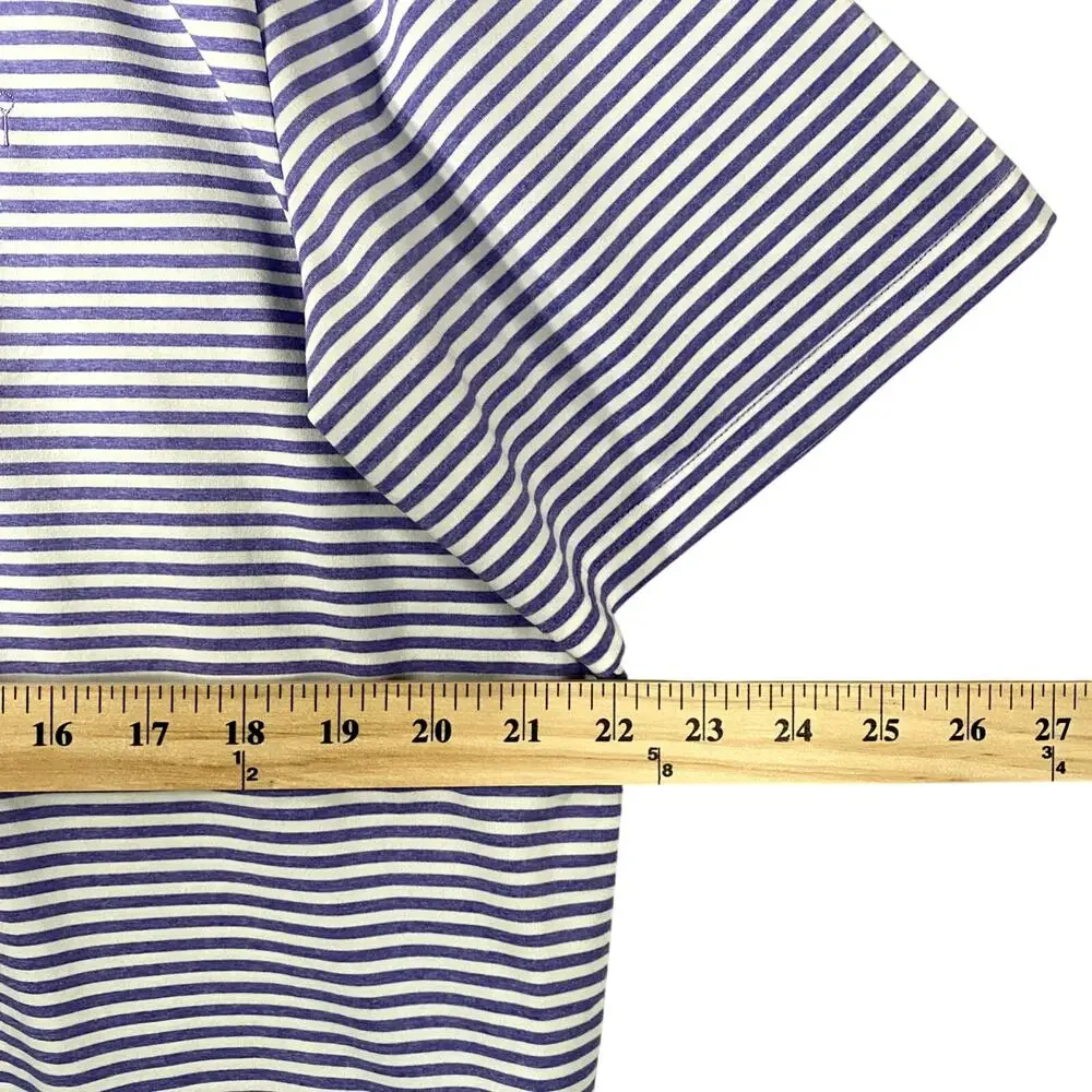 Ralph Lauren RLX Golf Polo Blue Striped Shirt Firestone Country Club Mens Large